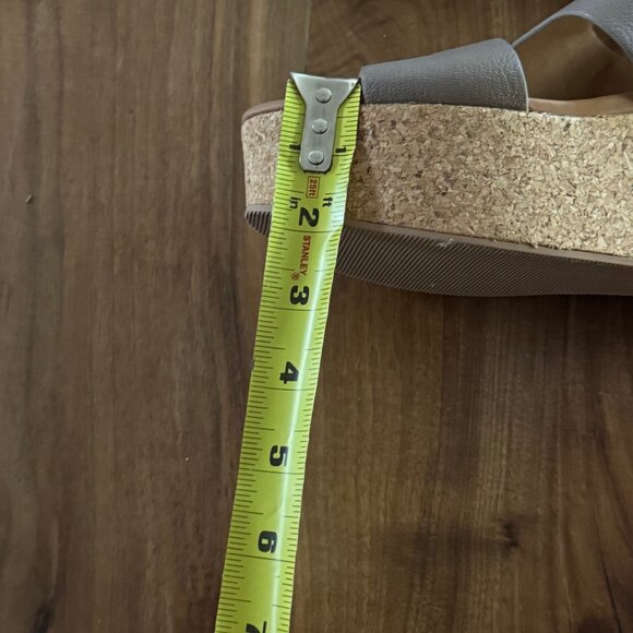 See By Chloe Dania Leather Cork Wedge Platform Sandals Pebble Gray Taupe - Picture 6 of 8